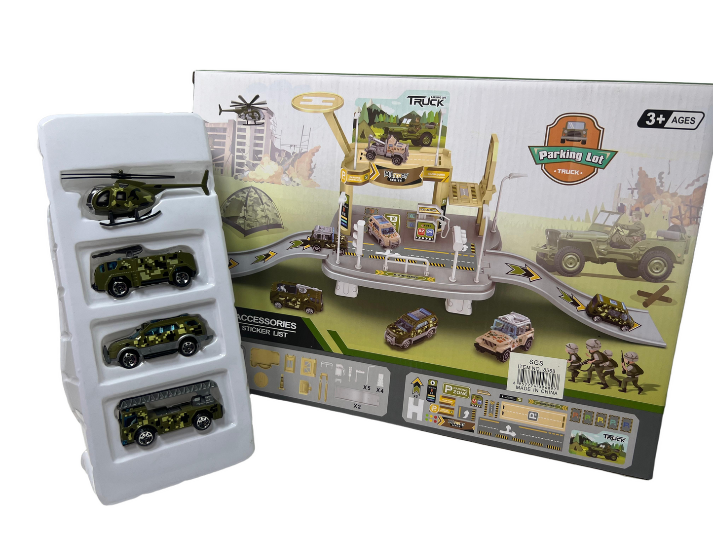 khilona-garden® Military Parking Lot Building Set with Vehicles