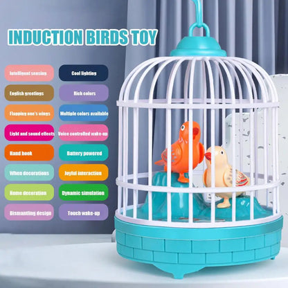 Khilona-garden®  HWD Voice-Activated Induction Birdcage with chirping  bird toy