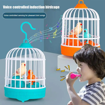 Khilona-garden®  HWD Voice-Activated Induction Birdcage with chirping  bird toy