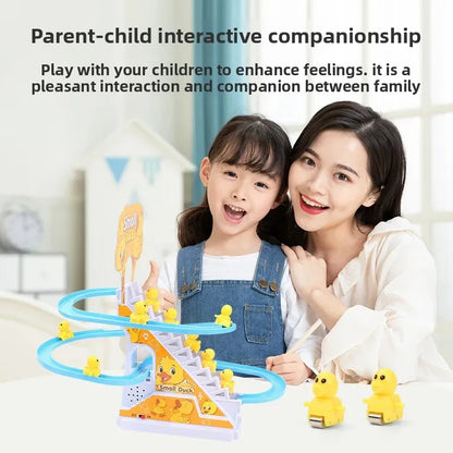 khilona-garden® Small Duck Climbing Stairs Toy,Electric Duck Roller Coaster Set