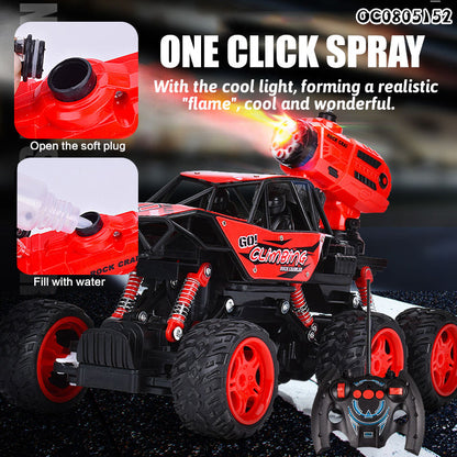 RC climbing 6X6 wheel Spray effect RC monster truck Climbing rock crawler car toy