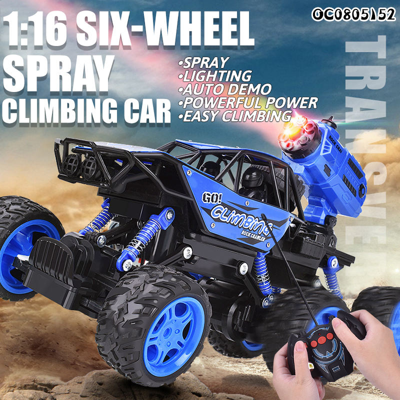 RC climbing 6X6 wheel Spray effect RC monster truck Climbing rock crawler car toy