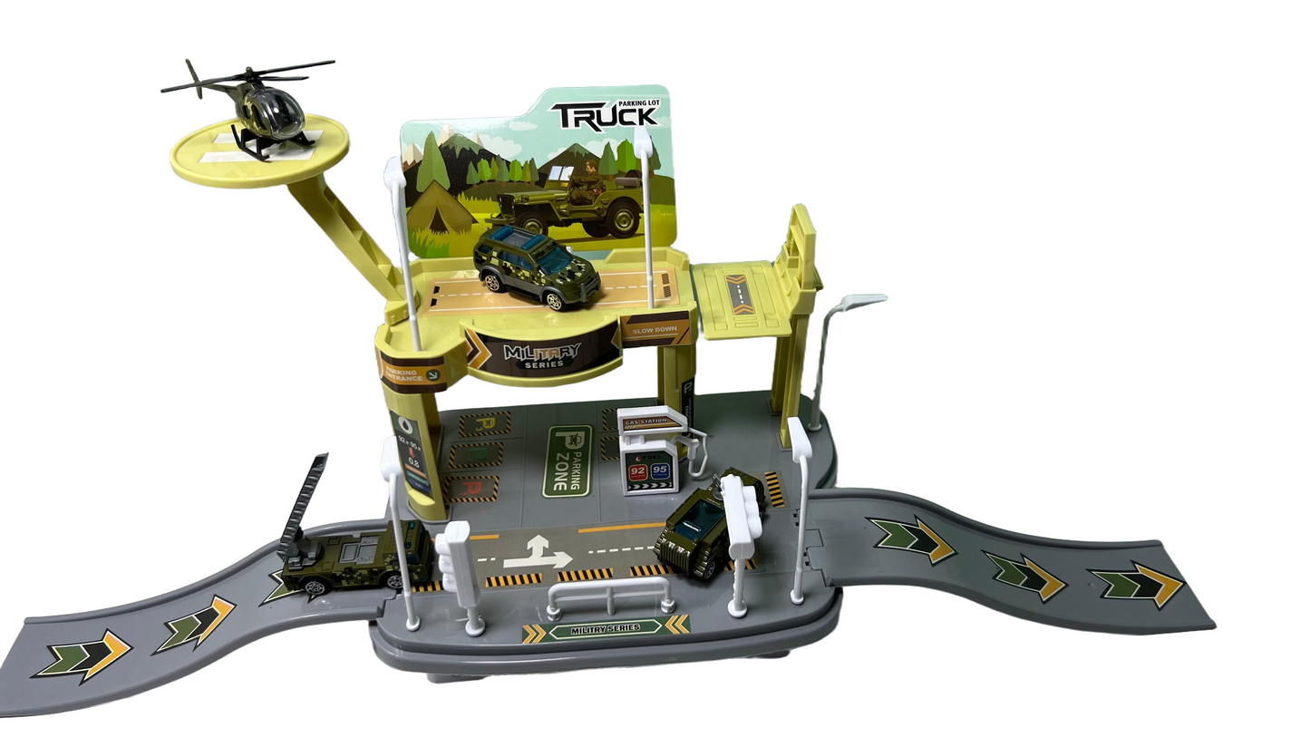 khilona-garden® Military Parking Lot Building Set with Vehicles