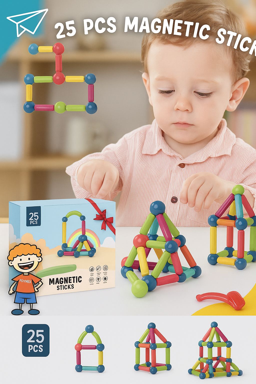 khilona-garden®  Magnetic 25 pcs  Building Blocks Set